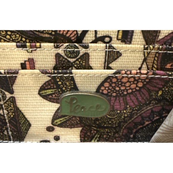 Boho Chic Sakroots Wallet Owl Sunflower Multi Color Clutch Zip Around Wallet - Picture 5 of 9